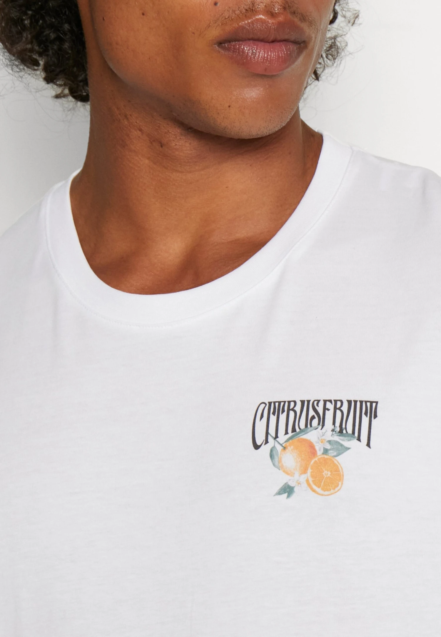 YOURTURN Orange Fruit Graphic Tee- T-Shirt Print - White - Afbeelding 6