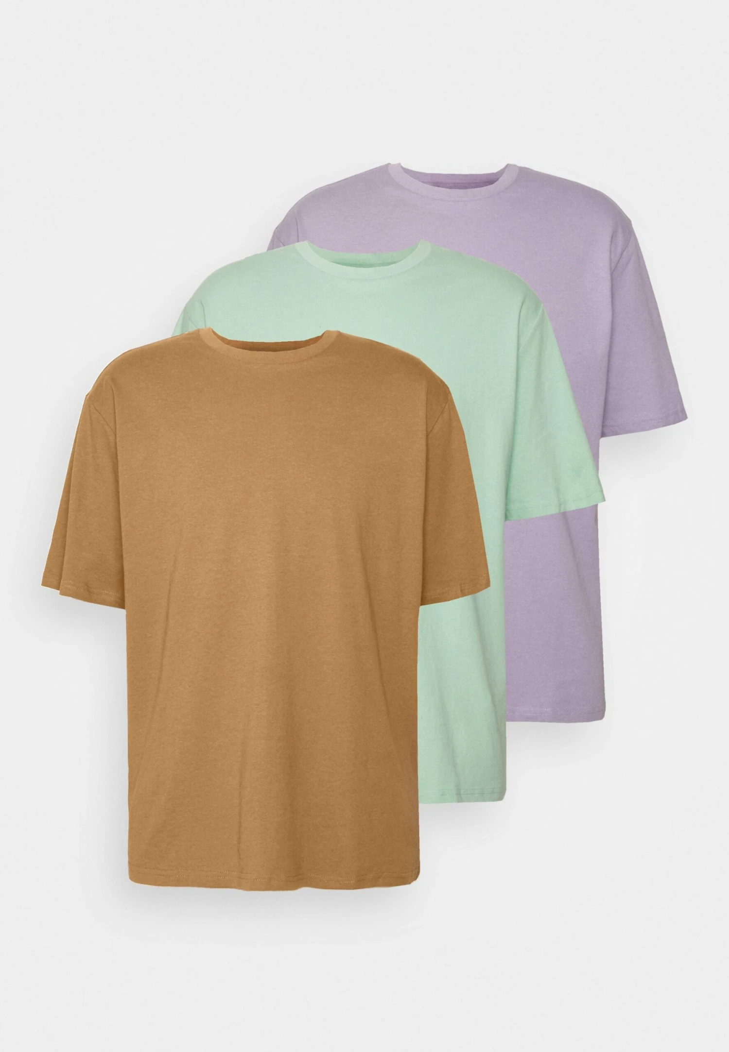 YOURTURN 3Pack Unisex - T-Shirt Basic - Light Green/Lilac/Light Brown - Afbeelding 7