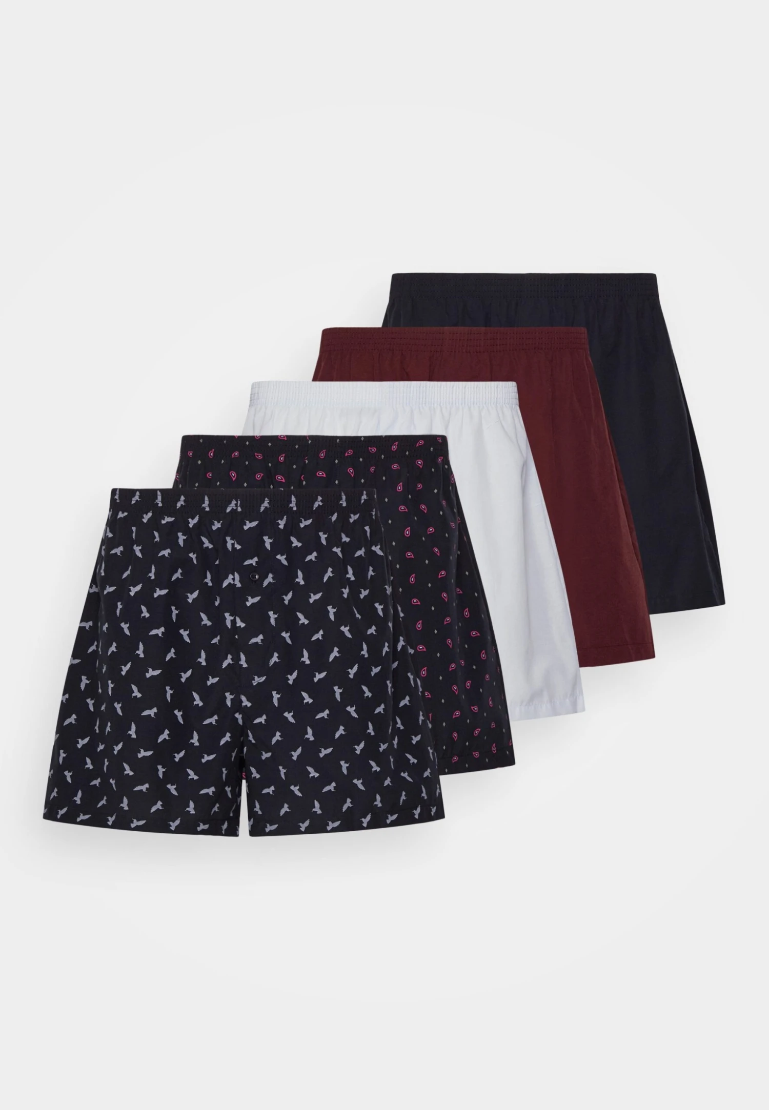 Pier One 5 Pack - Boxershort - Dark Blue/Bordeaux/ Blue - Afbeelding 5