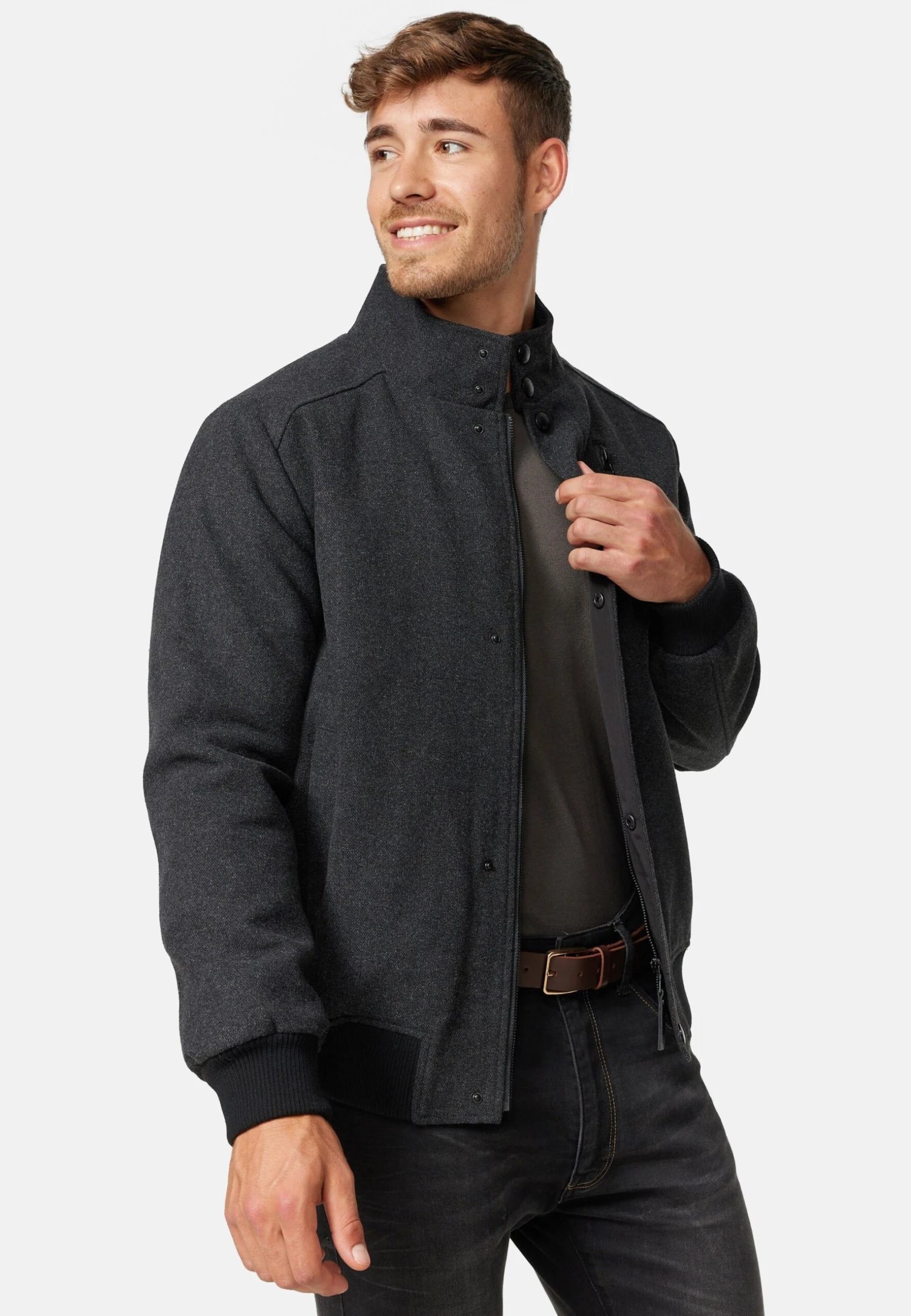 Indicode Jeans Bob - Jas - Mini Herringbone Black - Afbeelding 4