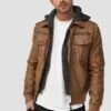 Indicode Jeans Aaron - Imitatieleren Jas - Brown