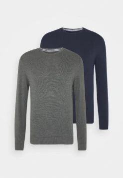 Pier One 2 Pack- Trui - Dark Blue/Mottled Dark Grey