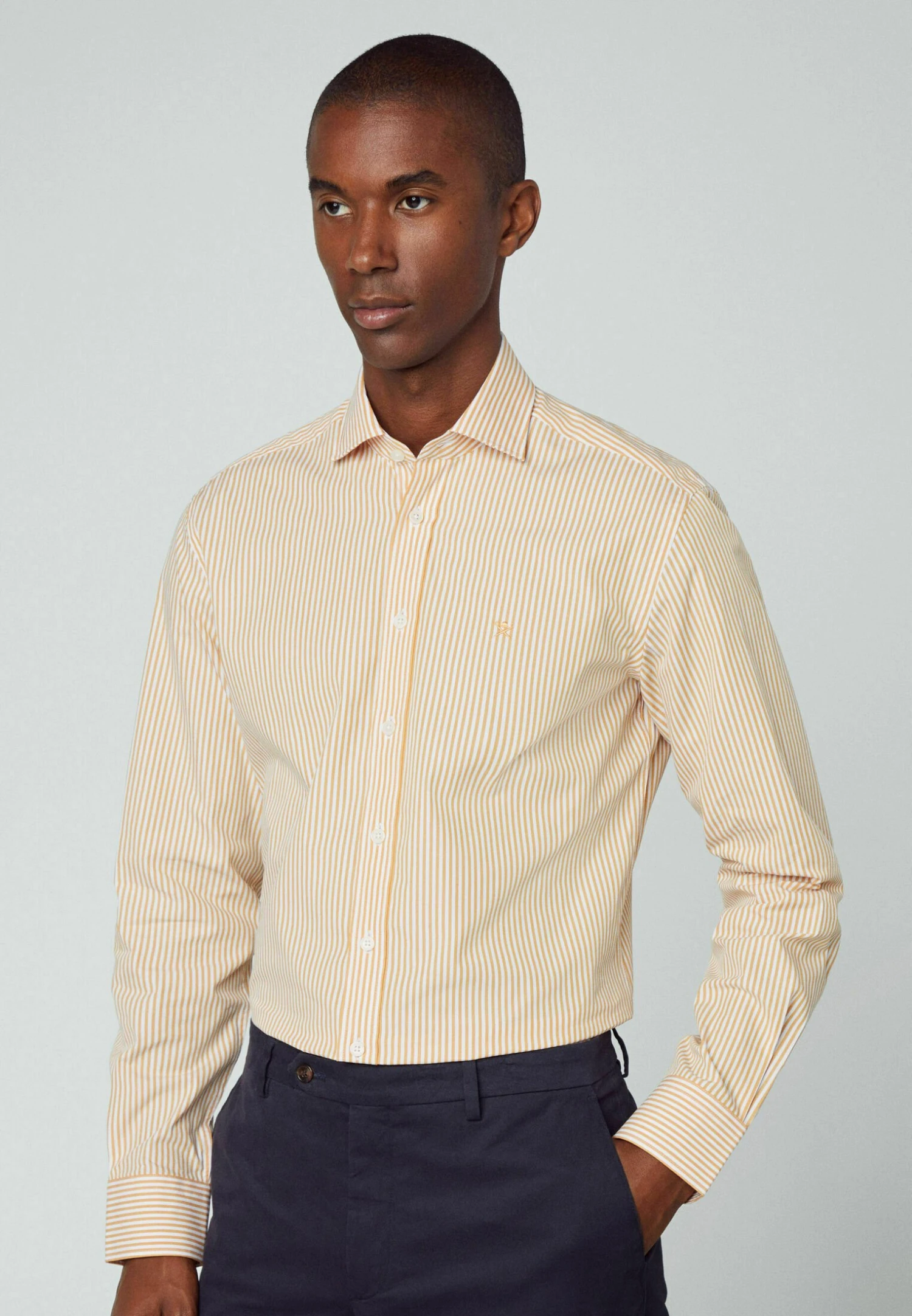 Hackett London Essential Bengal Stripe - Overhemd - White Yelow