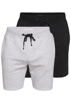 Pier One 2 Pack - Shorts -Light Grey /Black