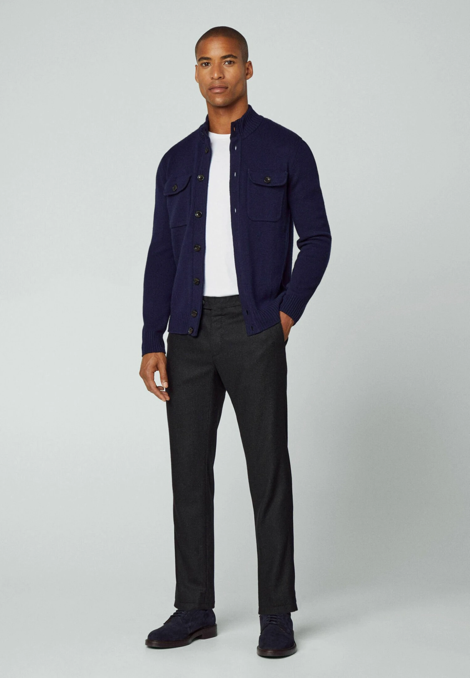 Hackett London Chest Pocket Fb - Vest - Navy - Afbeelding 2