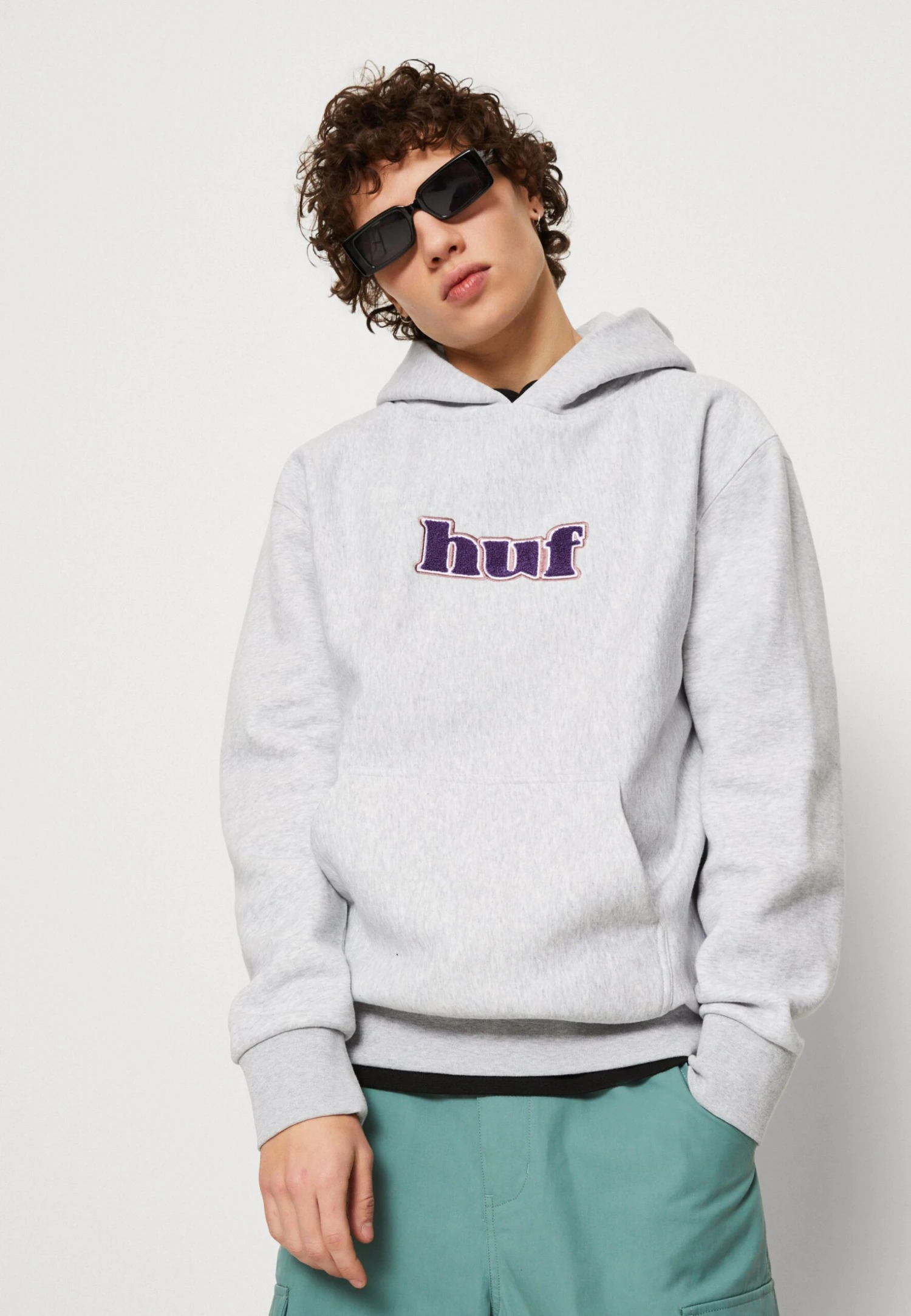 HUF Madison Heavyweight Hoodie Unisex - Hoodie - Heather Grey - Afbeelding 4