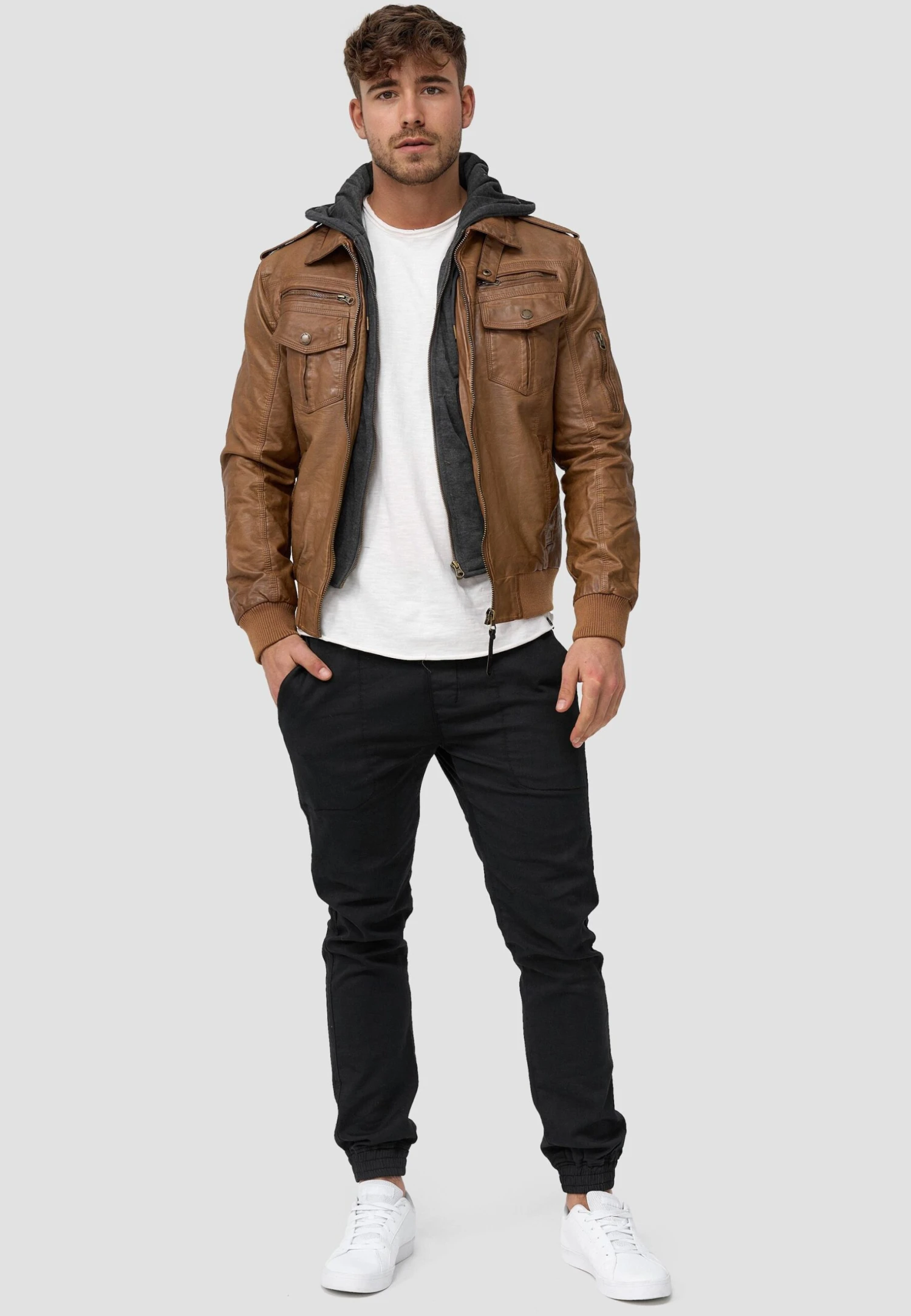 Indicode Jeans Aaron - Imitatieleren Jas - Brown - Afbeelding 2