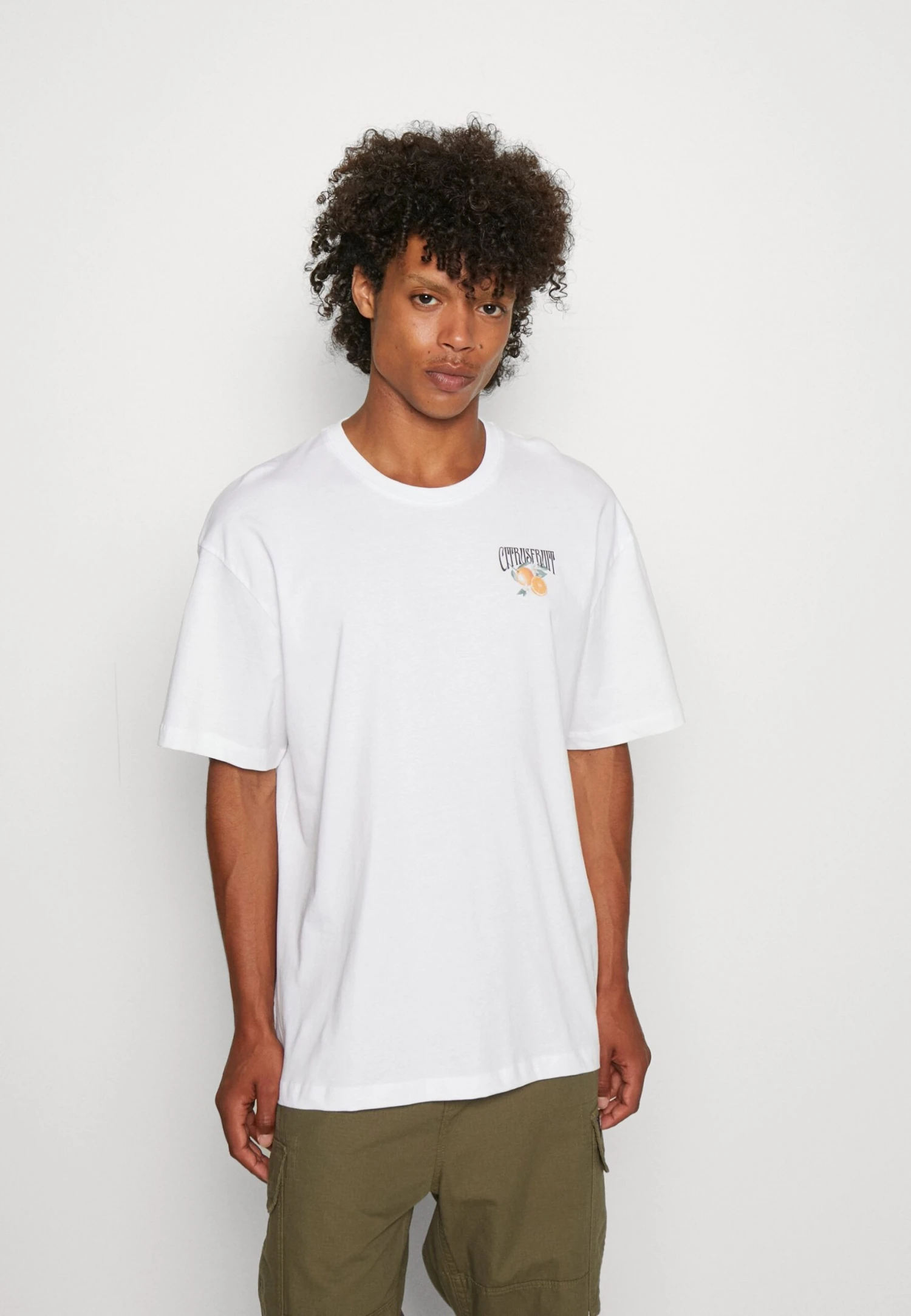 YOURTURN Orange Fruit Graphic Tee- T-Shirt Print - White