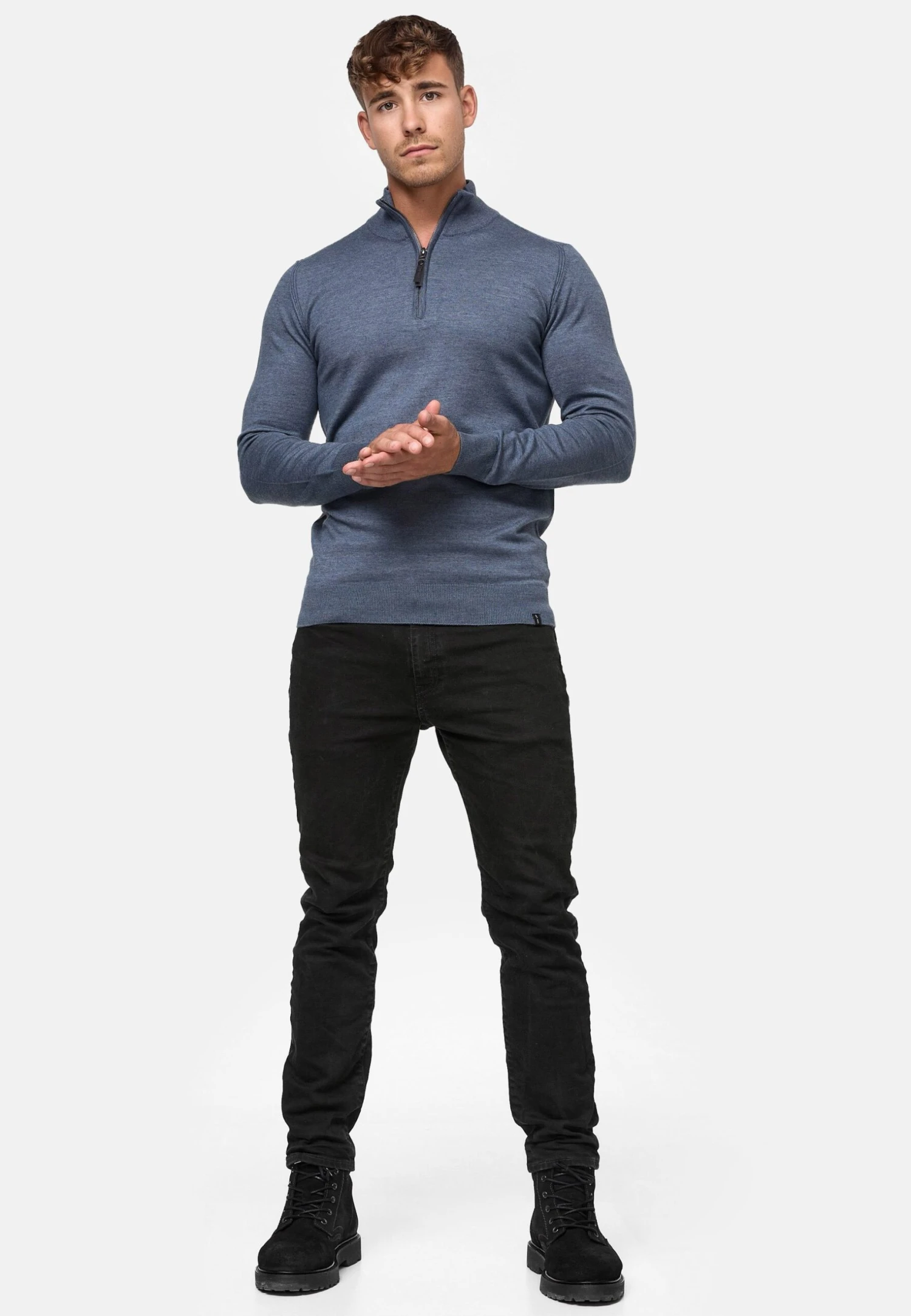 Indicode Jeans Gore - Trui - China Blue Mix - Afbeelding 2