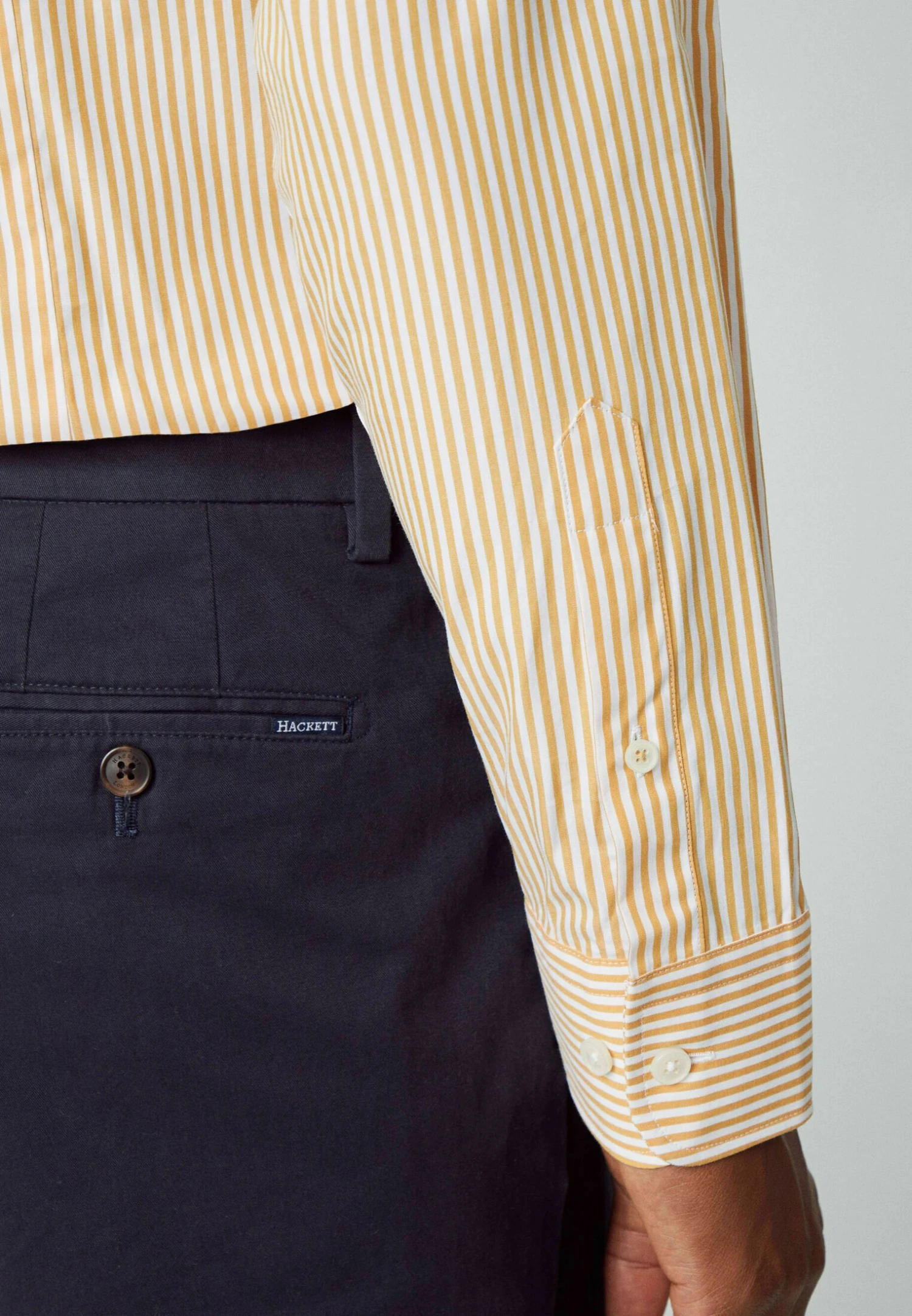 Hackett London Essential Bengal Stripe - Overhemd - White Yelow - Afbeelding 5