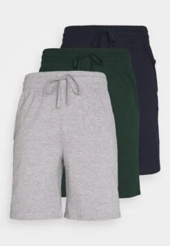 Pier One 3 Pack - Pyjamabroek - Dark Blue /Mottled Dark Grey/Dark Green